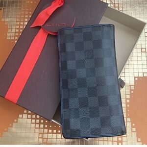 Louis Vuitton Blue and Black Checkered Wallet